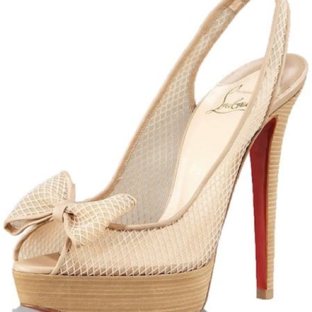 Christian Louboutin Mesh Slingback Heels